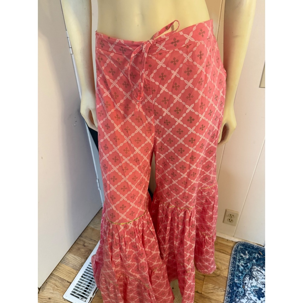 Pink and Gold Bloomer Elastic Waistband Super Funky Wide Leg Pants S